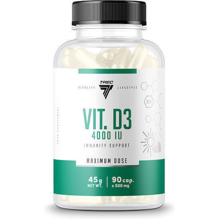 Trec Vit. D3 Вітамін для зміцнення імунітету та здоров'я яєць 4000iu 90 капс.: ціни та характеристики
