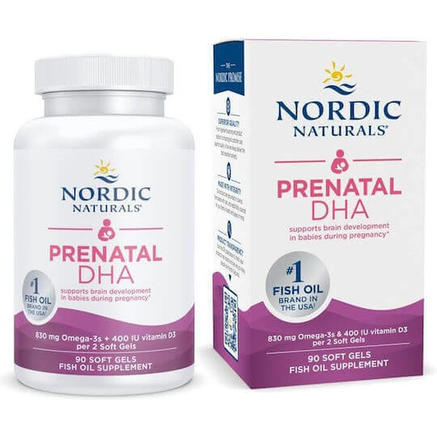 Nordic Naturals Prenatal DHA Fish Oil 830mg 90 softgels Unflavoured: цены и характеристики