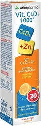 Arkopharma Витамин C &amp; D3 +Zn Мультивитамины для энергии и укрепления иммунной системы 1000iu 1000mg Orange 20 табл. eff