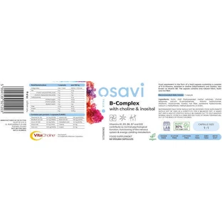 Вітамінний комплекс Osavi B-Complex для зміцнення енергії, імунітету та нервової системи 60 рослинних капсул