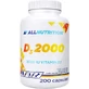AllNutrition D3 2000 Вітамін для підтримки імунітету та здоров'я яєць 200 капс.