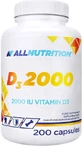 AllNutrition D3 2000 Вітамін для підтримки імунітету та здоров'я яєць 200 капс.