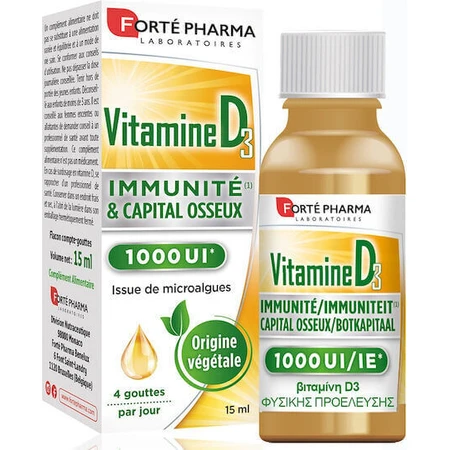 Forte Pharma Вітамін D3 Вітамін для підтримки імунітету та здоров'я яєць 1000iu 15мл: ціни та характеристики