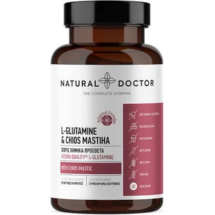 Спеціальна дієтична добавка Natural Doctor L-глютамін та хіос Мастіха 90 рослинних капсул