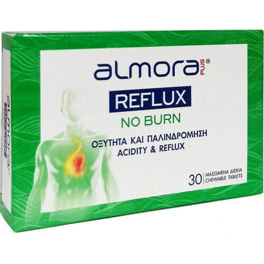 almora PLUS® Reflux No Burn Специальная пищевая добавка 30 жевательных таблеток: цены и характеристики