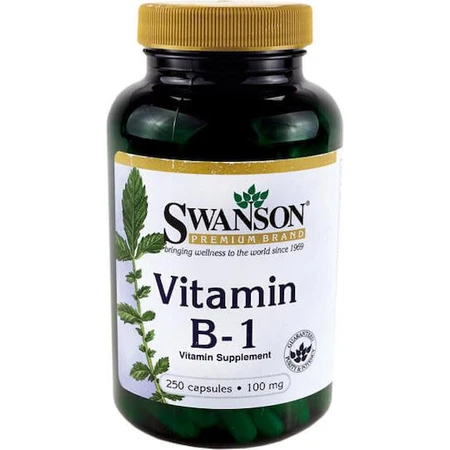 Swanson Vitamin B-1 Вітамін для здоров'я нервової системи 100 мг 250 капс.: ціни та характеристики