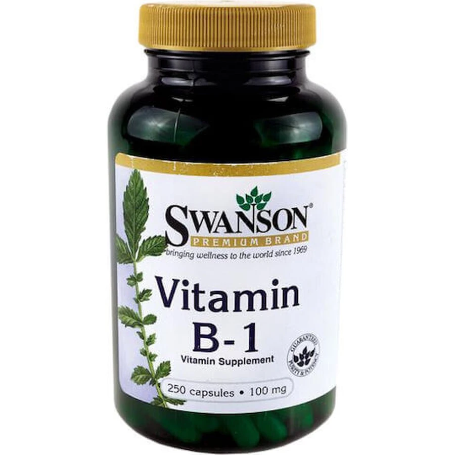 Swanson Vitamin B-1 Вітамін для здоров'я нервової системи 100 мг 250 капс.: ціни та характеристики