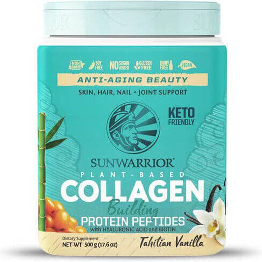 Sunwarrior Building Protein Протеїнові пептиди без глютену та лактози зі смаком таджицької ванілі 500гр: ціни та характеристики