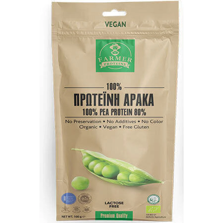 Farmer Proteins 100% органічний гороховий протеїн Органічний гороховий протеїн Без глютену та лактози 100гр: ціни та характеристики