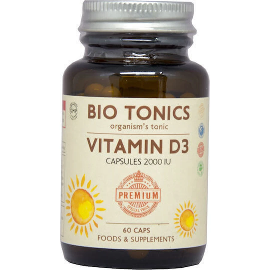 Bio Tonics Вітамін D3 Вітамін для підтримки імунітету та здоров'я яєць 2000iu 60 капс.: ціни та характеристики