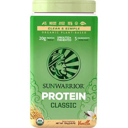 Sunwarrior Classic Brown Rice Protein Органічний рисовий протеїн без глютену та лактози зі смаком ванілі 750гр: ціни та характеристики