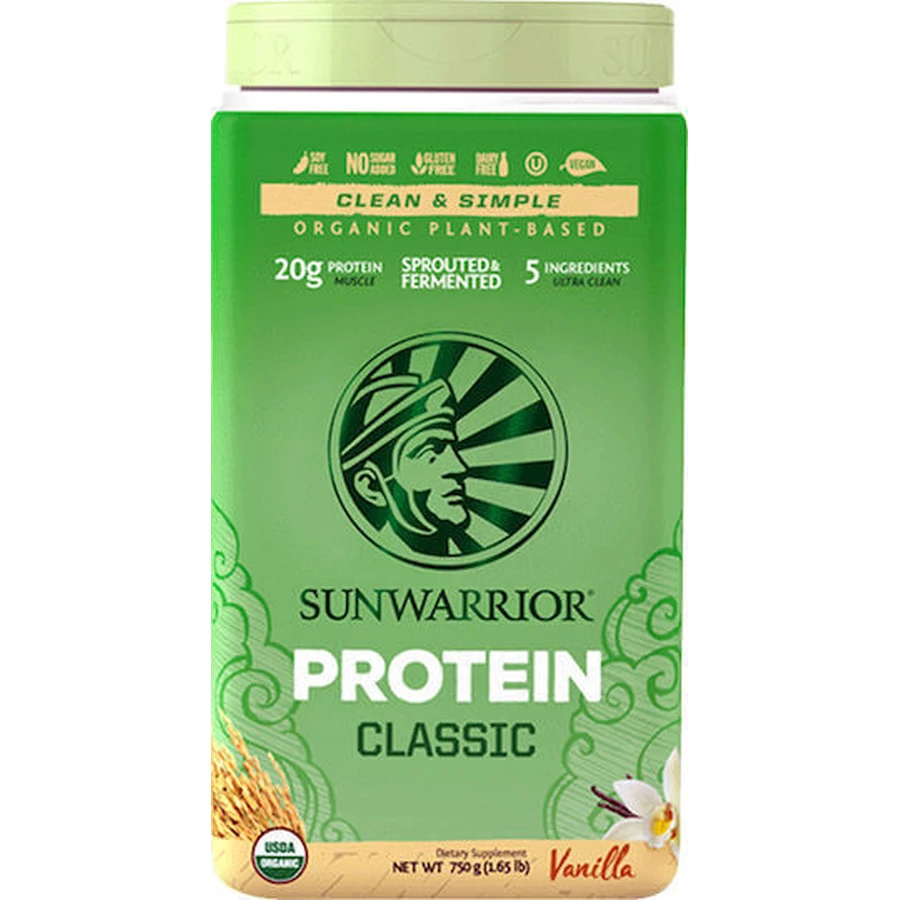 Sunwarrior Classic Brown Rice Protein Органічний рисовий протеїн без глютену та лактози зі смаком ванілі 750гр: ціни та характеристики