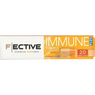 Ambitas Fective Immune Plus Мультивитамины для укрепления иммунной системы, кожи и антиоксидантного действия 1000iu 1000mg Orange 20 tabs eff