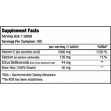 Biotech USA Vitamin C 1000 with Citrus, Bioflavonoids & Rose Hips Витамин для укрепления иммунной системы, кожи и антиоксидантного действия 1000 мг 100 таблеток