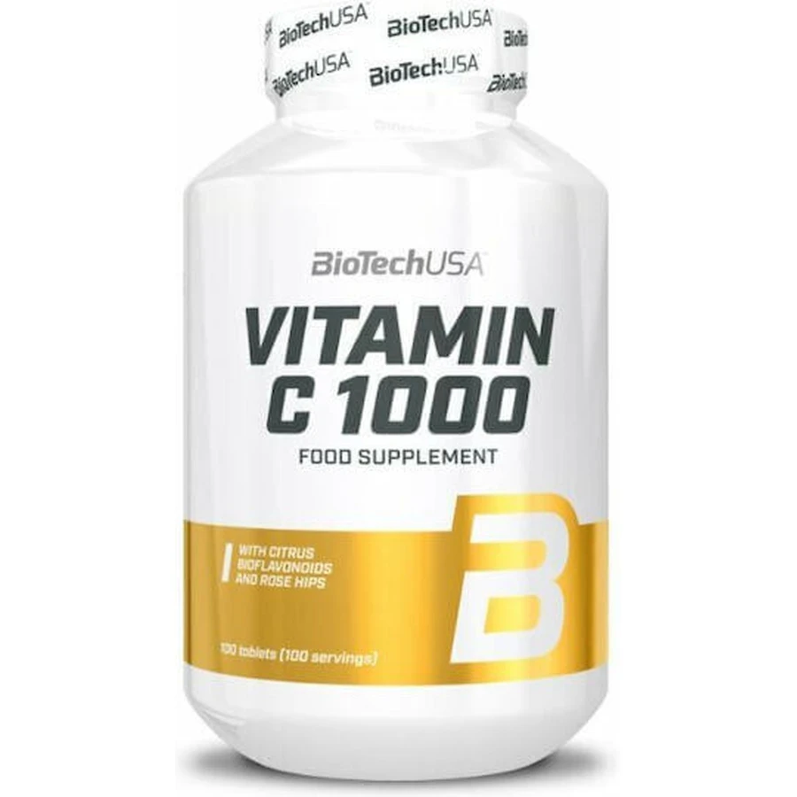 Biotech USA Вітамін С 1000 з цитрусовими, біофлавоноїдами та шипшиною вітамін для зміцнення імунної системи, шкіри та антиоксидантної дії 1000 мг 100 таблеток: ціни та характеристики