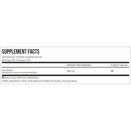 EFX Sports Kre-Alkalyn Blue Ice 220gr: ціни та характеристики