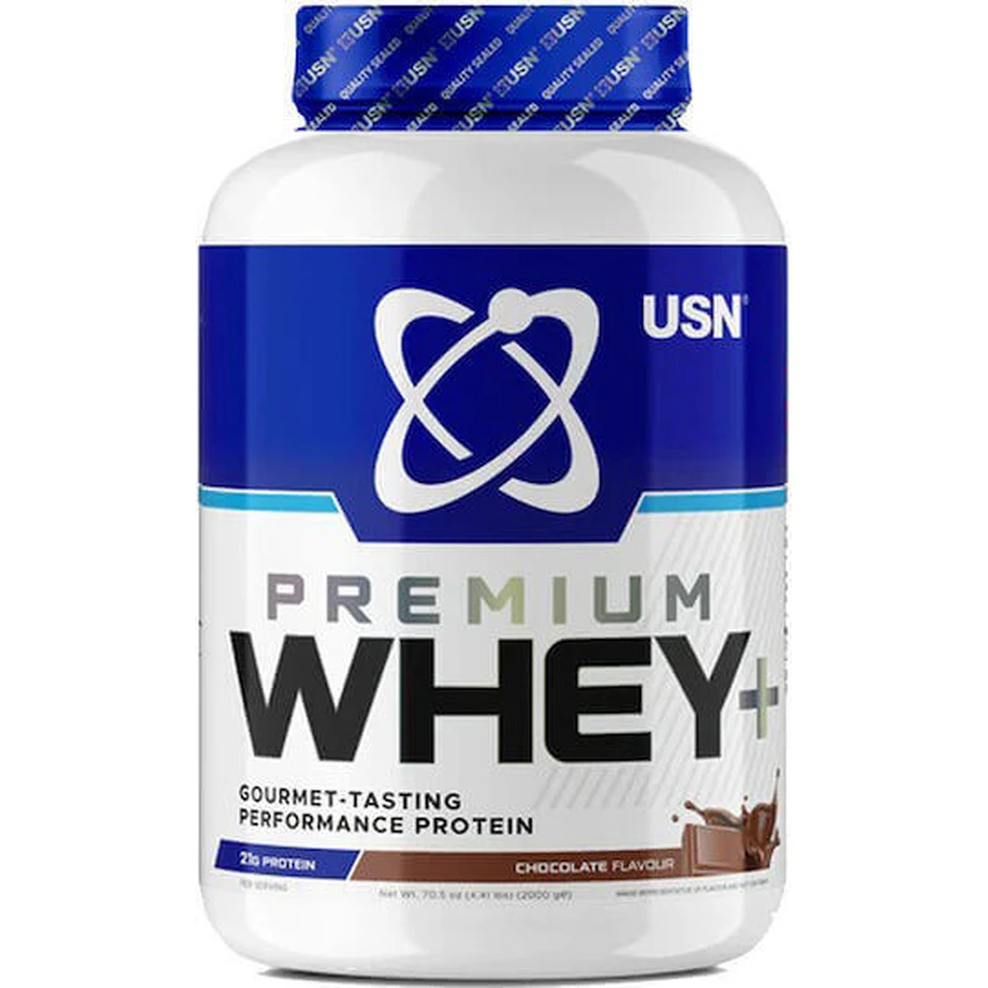 USN Whey+ Преміальний сироватковий протеїн зі смаком шоколаду 2 кг: ціни та характеристики