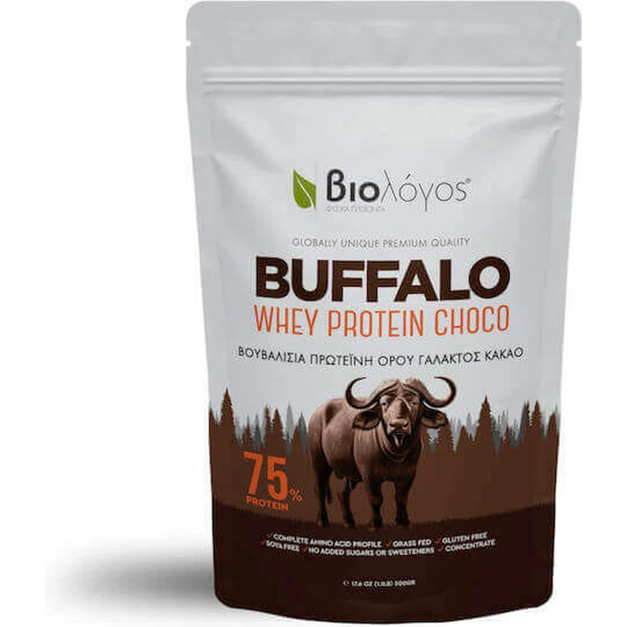 Viologos Buffalo Whey Protein 75% органічний сироватковий протеїн зі смаком какао 500гр: ціни та характеристики