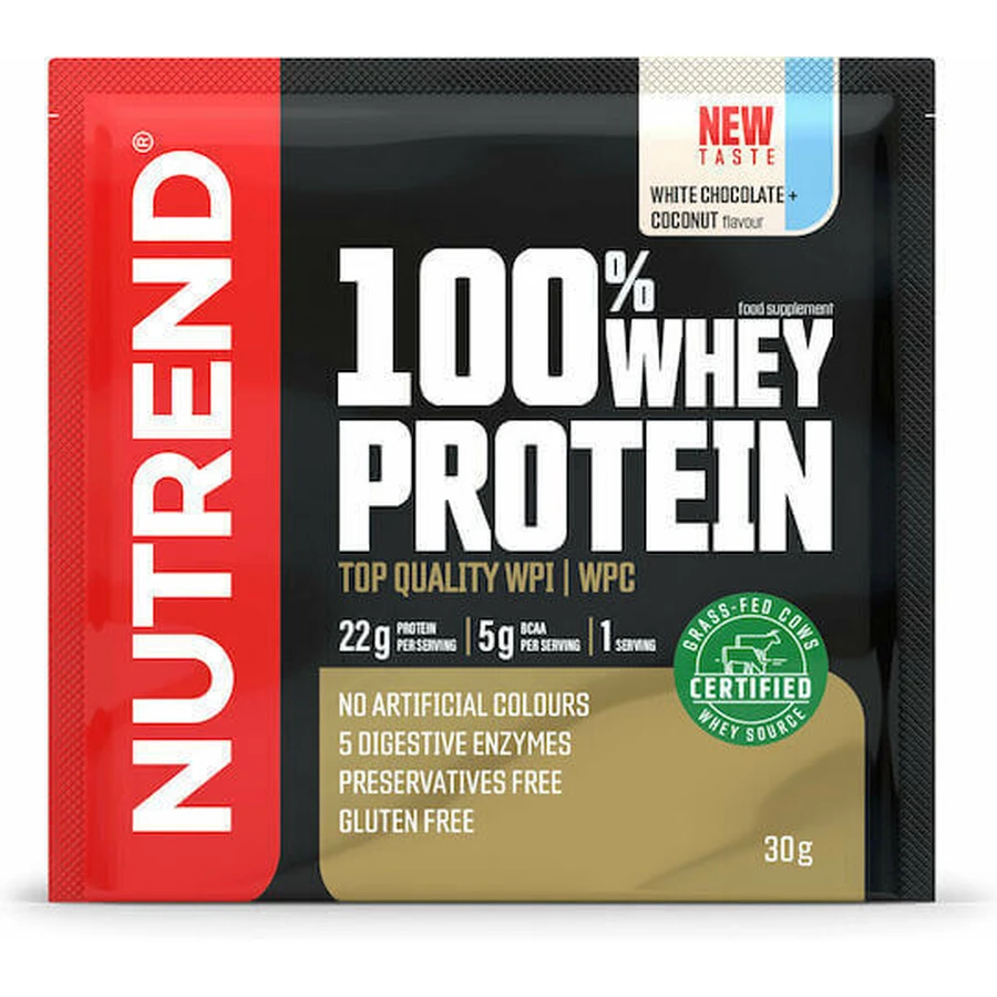 Nutrend 100% сывороточный протеин Whey Protein без глютена со вкусом кокоса Белый шоколад 30гр: цены и характеристики