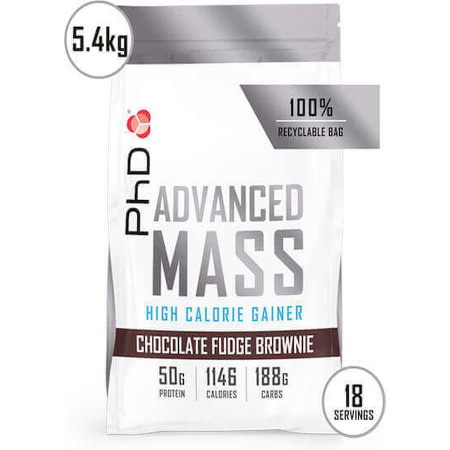 PhD Nutrition Advanced Mass с креатином и ароматизатором Chocolate Fudge Brownie 5,4 кг: цены и характеристики
