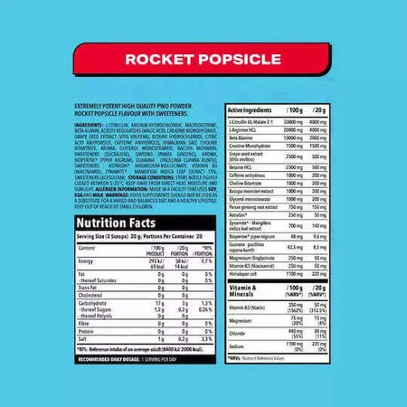 Nano Supps Crave For Rush 200mg Pre Workout Supplement 400gr 250ml Rocket Popsicle: цены и характеристики