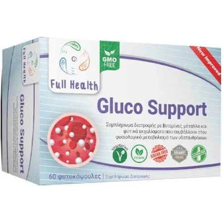 Full Health Gluco Support Special Dietary Supplement 60 растительных капсул: цены и характеристики