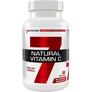 7Nutrition Натуральний вітамін С з ацеролою троянди для зміцнення імунної системи, шкіри та антиоксидантної дії 60 рослинних капсул