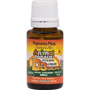 Nature's Plus Vitamin D3 для поддержки иммунитета и здоровья яиц 200iu Orange 10ml