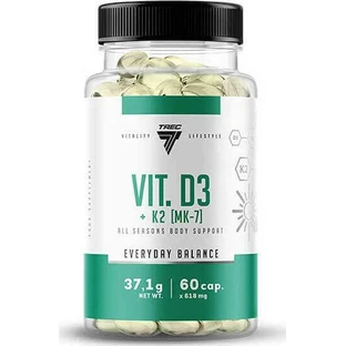 Полівітамінний комплекс Trec Vitamin D3 + K2 MK7 для енергії, зміцнення імунітету та волосся 60 капс.