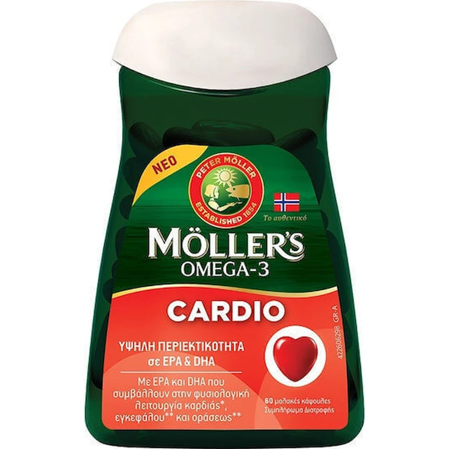 Moller's Omega-3 Cardio Cod Liver and Fish Oil 60 softgels Unflavoured: цены и характеристики