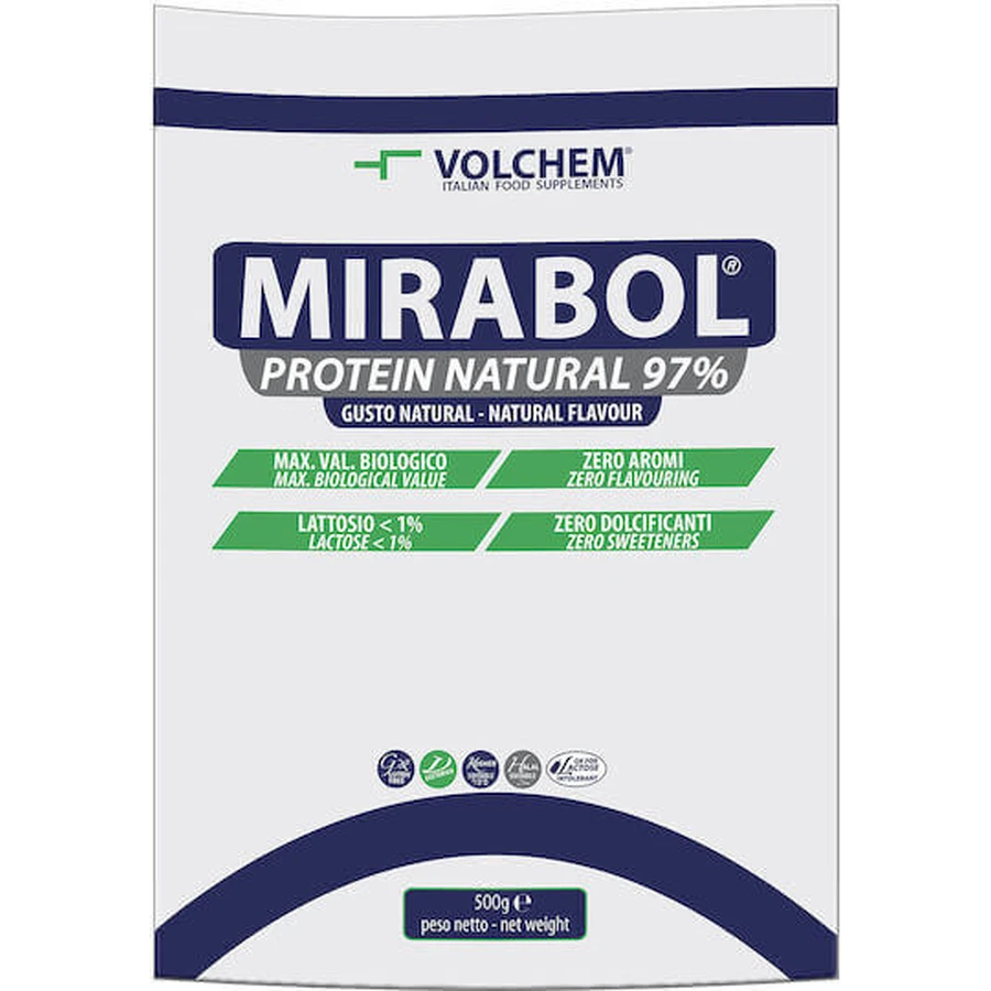 Протеїн Volchem Mirabol 97% без глютену з натуральним смаком 500гр: ціни та характеристики