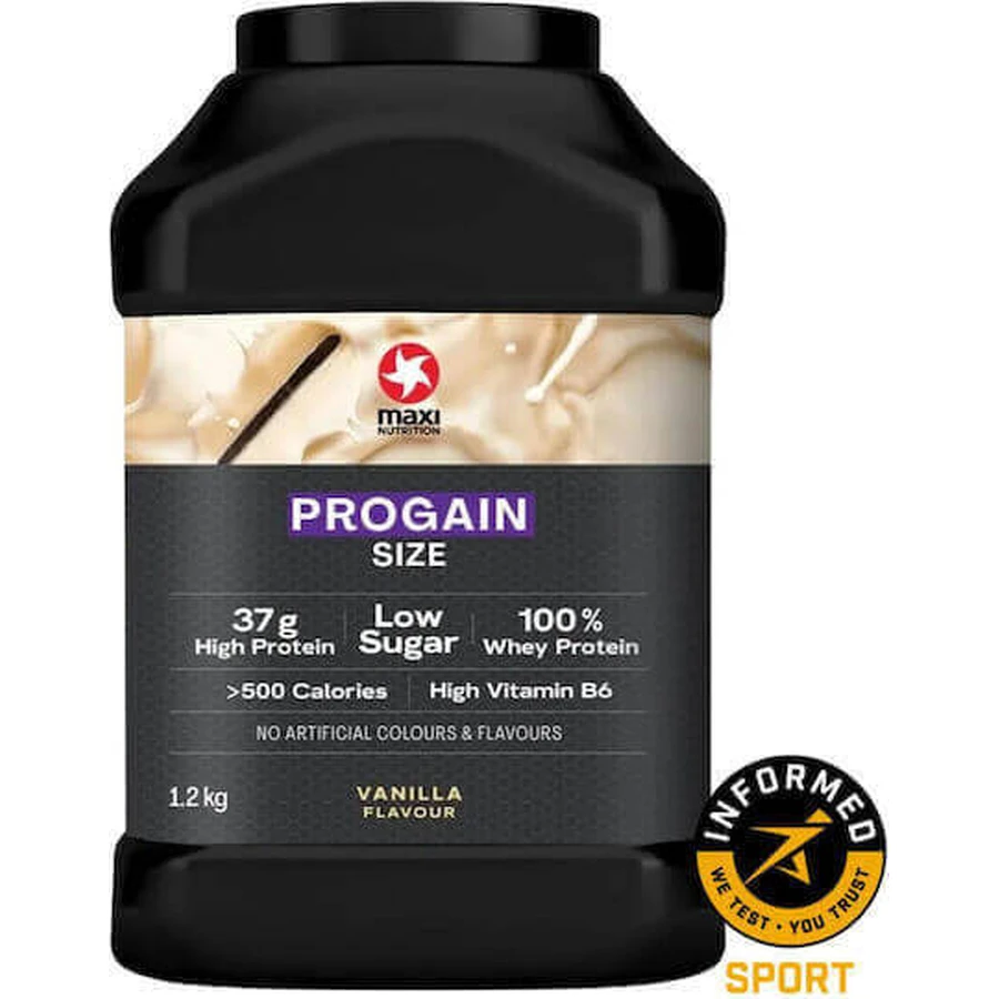MaxiNutrition Progain Size Сироватковий протеїн без глютену з ванільним смаком 1,2 кг: ціни та характеристики