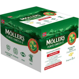Moller's Forte Омега 3 печінка тріски та риб'ячий жир підходить для дітей 150 капсул без смаку
