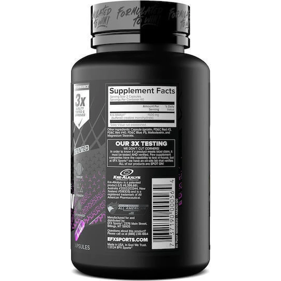 EFX Sports Kre-Alkalyn 120 капсул: ціни та характеристики