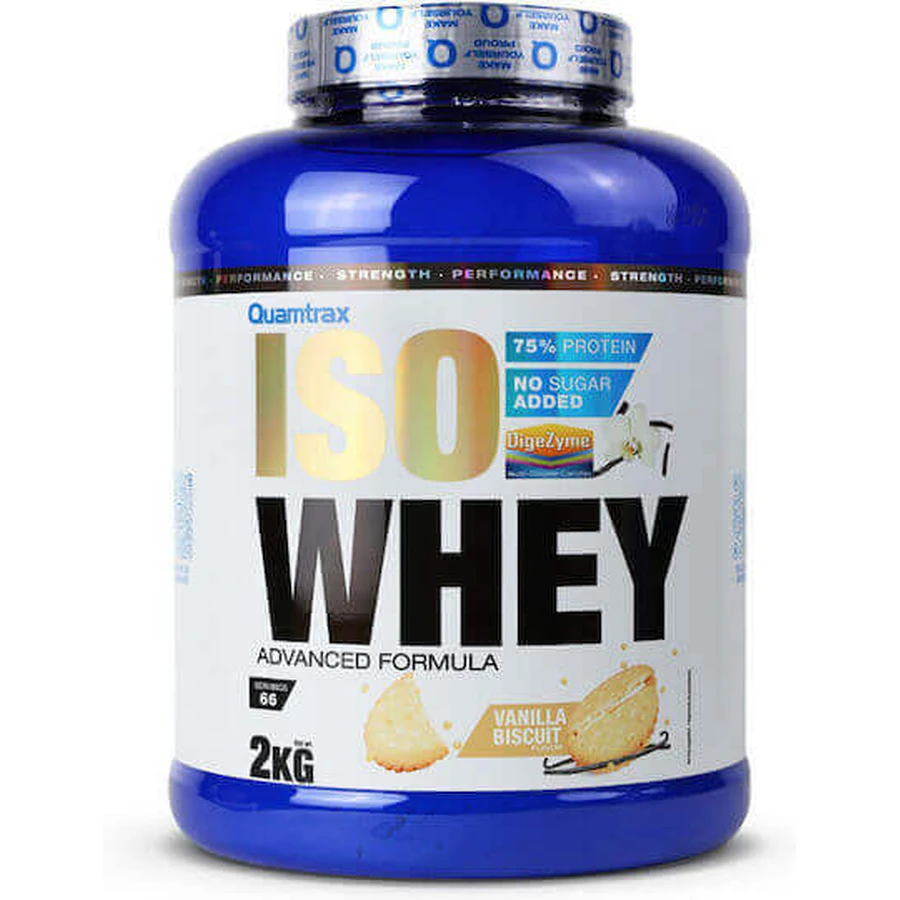 Quamtrax Nutrition Iso Whey Protein Сироватковий протеїн зі смаком ванільного печива 2 кг: ціни та характеристики