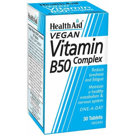 Витаминный комплекс Health Aid B50 для укрепления энергии, иммунитета и нервной системы 30 x 1 таблетка: цены и характеристики