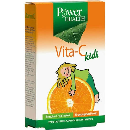 Power Health Вітамін С для підтримки імунітету, шкіри та антиоксидантної дії 100 мг апельсин 30 жувальних таблеток: ціни та характеристики