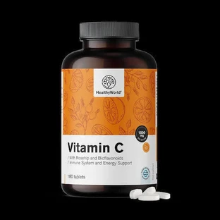 Healthy World Вітамін С для зміцнення імунної системи, шкіри та антиоксидантної дії 1000 мг Шипшина 120 желейних цукерок