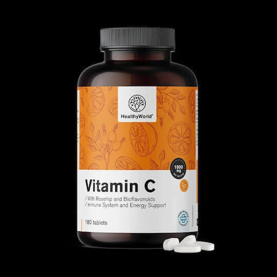 Healthy World Вітамін С для зміцнення імунної системи, шкіри та антиоксидантної дії 1000 мг Шипшина 120 желейних цукерок: ціни та характеристики