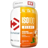 Dymatize Iso 100 гідролізований прозорий сироватковий протеїн без глютену зі смаком персикового холодного чаю 900гр