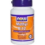 Now Foods Метил В-12 Вітамін для здоров'я нервової системи 5000мкг 60 сублінгвальних таблеток: ціни та характеристики