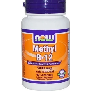 Now Foods Метил В-12 Вітамін для здоров'я нервової системи 5000мкг 60 сублінгвальних таблеток