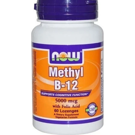 Now Foods Метил В-12 Вітамін для здоров'я нервової системи 5000мкг 60 сублінгвальних таблеток: ціни та характеристики