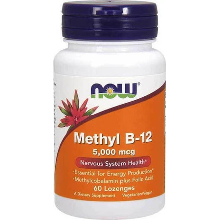Now Foods Метил В-12 Вітамін для здоров'я нервової системи 5000мкг 60 сублінгвальних таблеток: ціни та характеристики