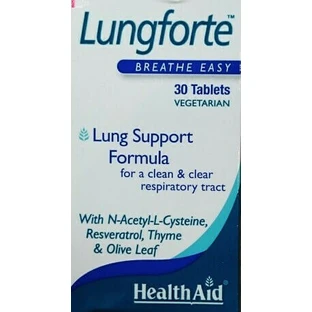 Health Aid Lungforte Breathe Easy Special Dietary Supplement 30 tabs