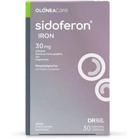 Olonea Sidoferon Железо 30 мг 30 травяных капсул: цены и характеристики