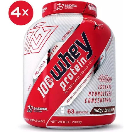 Immortal Nutrition 100% сывороточный протеин 100% сывороточный протеин со вкусом пирожного Fudgy Brownie 4x2 кг: цены и характеристики