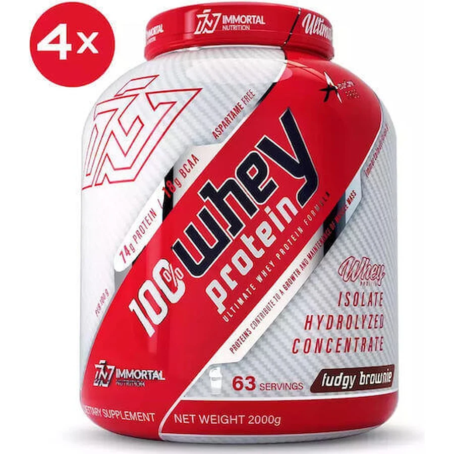 Immortal Nutrition 100% сывороточный протеин 100% сывороточный протеин со вкусом пирожного Fudgy Brownie 4x2 кг: цены и характеристики