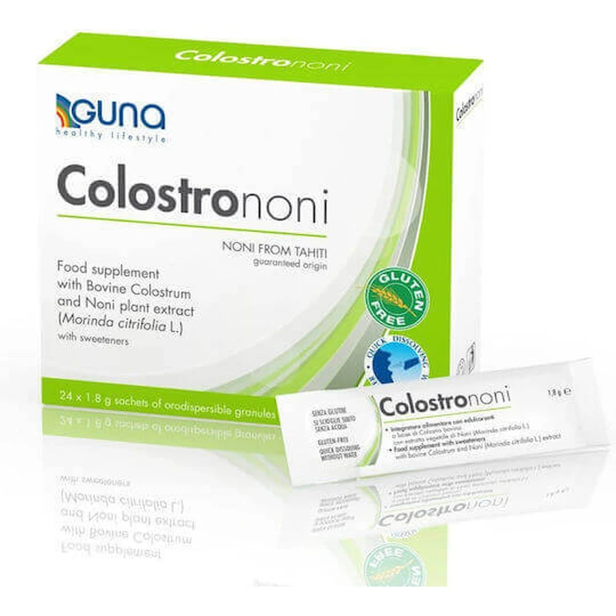 Guna Colostro Colostrum Noni Immune Boosting Supplement 24 пакетика: цены и характеристики