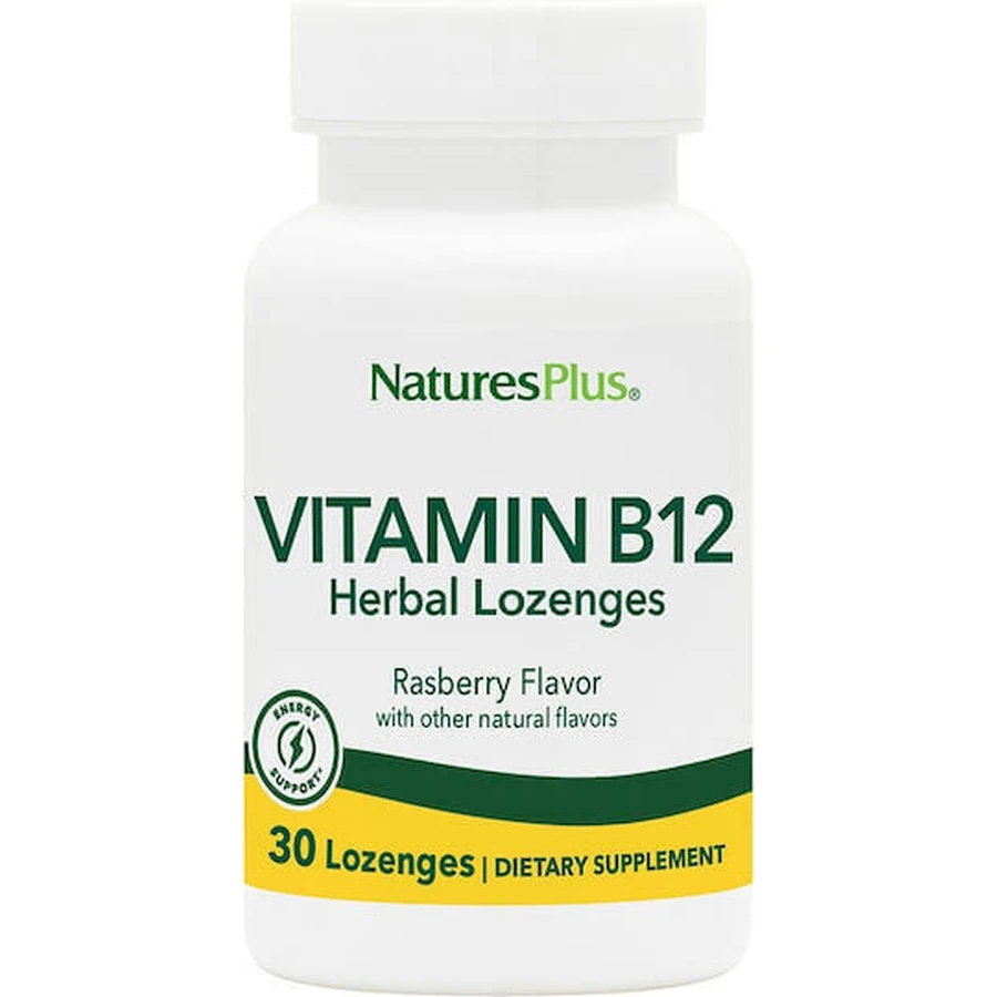 Nature's Plus Вітамін B12 Вітамін для здоров'я нервової системи 1000мкг Малина 30 таблеток: ціни та характеристики